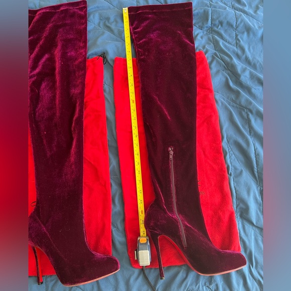 Christian Louboutin Moulin Velvet Almond Toe Thigh Boots EU 41 - Picture 8 of 10